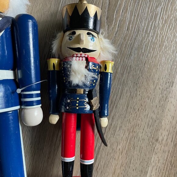 Set Of 2 Wooden Nutcracker 14” Soldier 9” Navy Christmas Decoration! - Picture 3 of 6